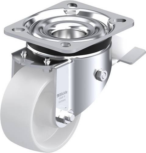 Blickle Lenkrolle LK-PO 82G-ST mit Feststeller, Farbe Weiß, Rad-Durchmesser: 80 mm, Tragfähigkeit: 230 kg - Bild 1