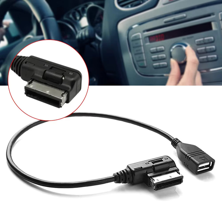 USB zu AUX Adapter Kabel für Audi MMI AMI Schnittstellen in Schwarz - Bild 2