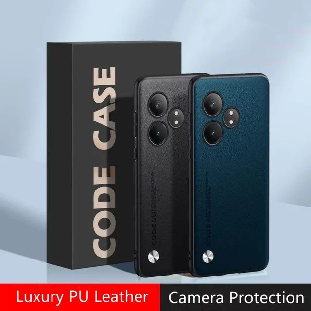 Robuste Ledertasche für Realme GT 6T 5G, GT6, 6T Neo, 6 SE und NEO6 in Gelb mit mattierter Silikon-Rückseite und Kameraschutz - Bild 1