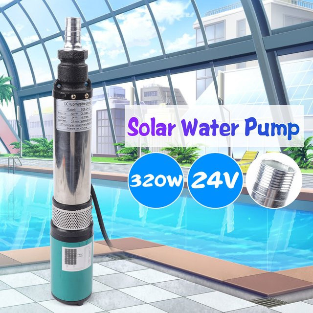 Elektrische 24 V Brunnenwasserpumpe in Grün, tauchfähige Bauernhofpumpe mit 320 W für tiefe Bohrungen - Bild 1
