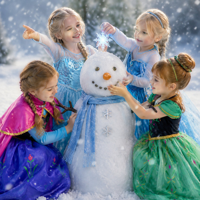 MUABABY Die Eiskönigin Elsa Anna Prinzessin Kostüm Kleid, ab 2 Jahre - Bild 1