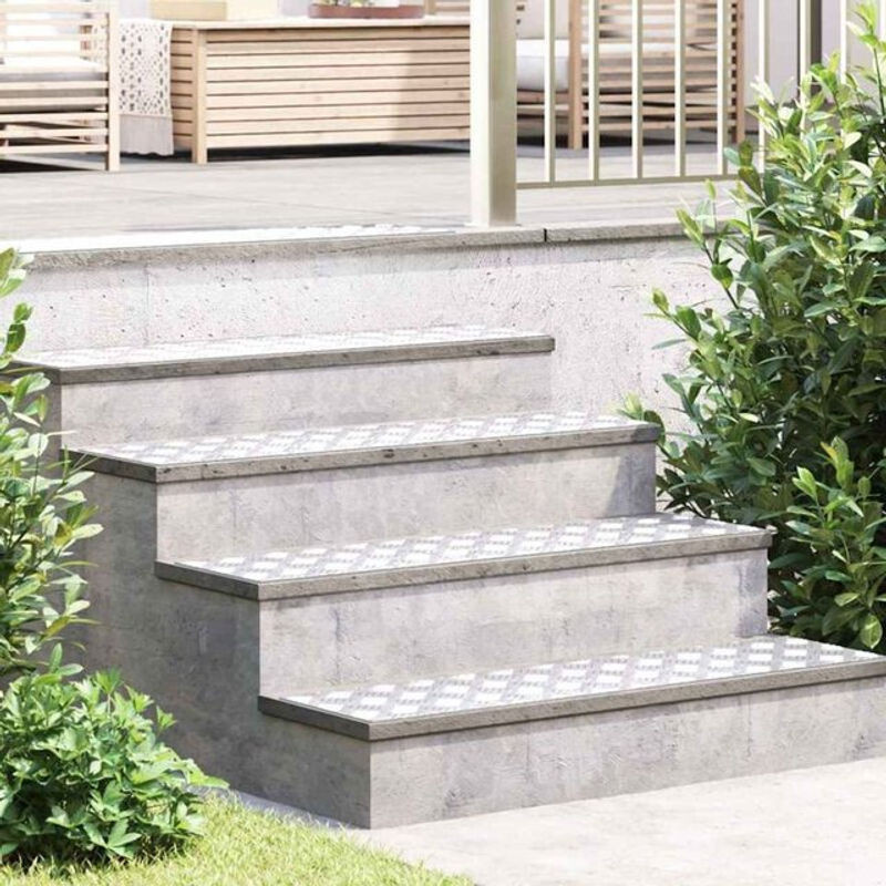 4er Set vidaXL Aluminium-Rautenscheiben in Silber, rechteckig und kariert, B: 100 cm, H: 25 cm - Bild 1