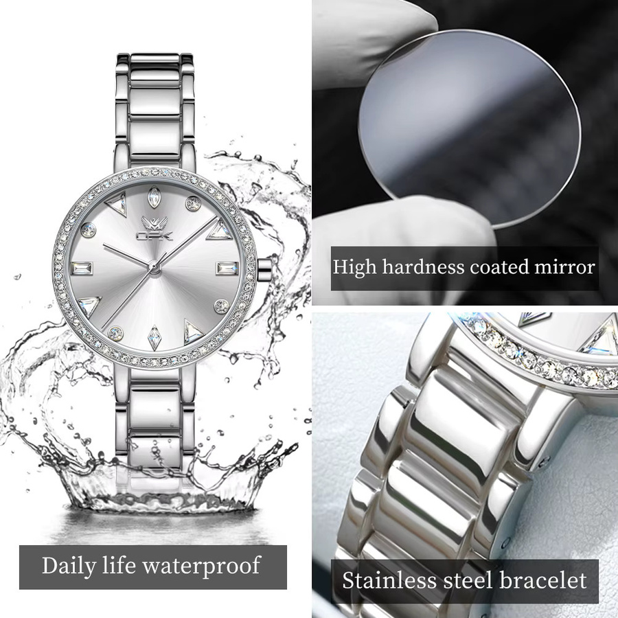 OPK Armbanduhr Quarz, Edelstahl, Silber, Damen - Bild 4