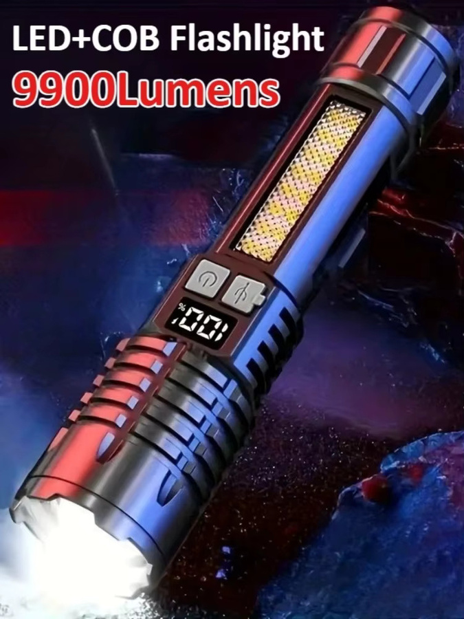 Heinast LED-Taschenlampe mit USB-Ladefunktion und Seitenlicht in Schwarz - Bild 7