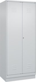 C+P Spind Classic PLUS mit Sockel, 2 Abteile, Lichtgrau, Zylinderschloss, H x B x T: 195 x 80 x 50 cm - Bild 1
