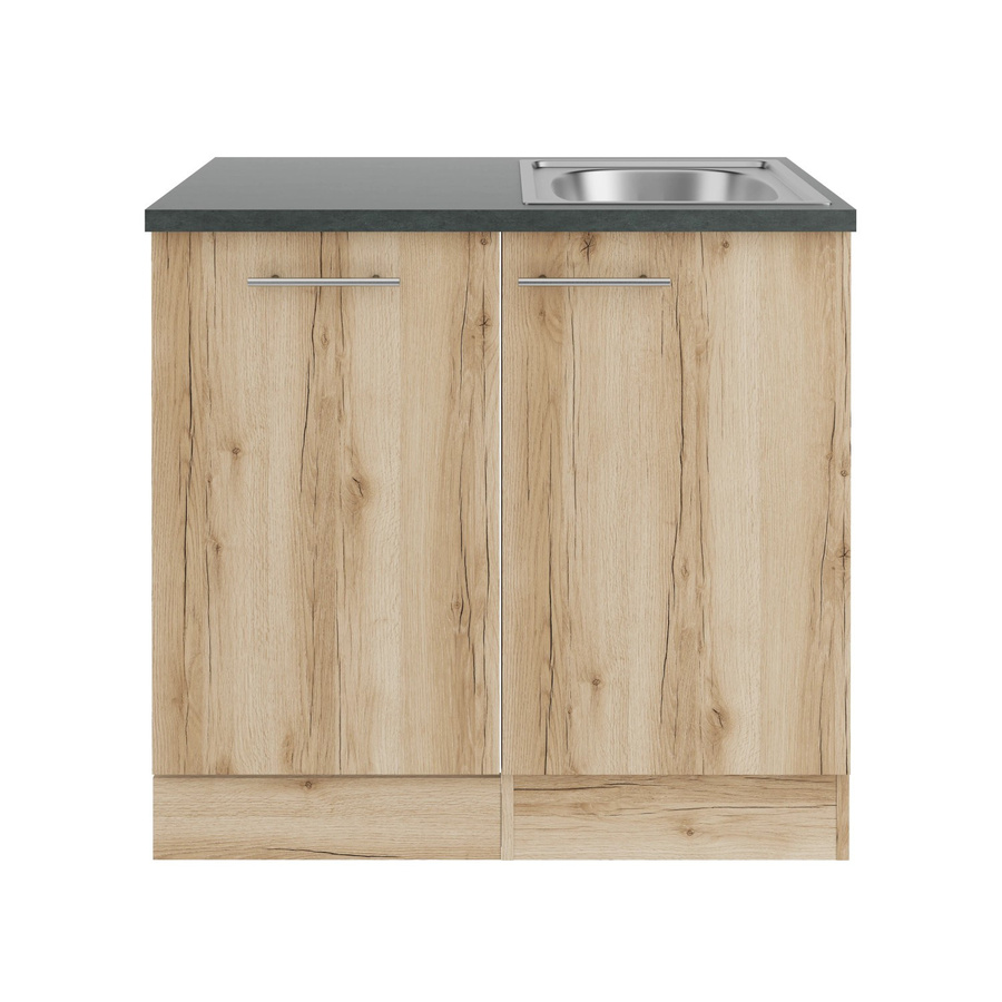 OPTIFIT Livorno290 Küchen-Spülenschrank-Set in Wildeiche Nachbildung und Anthrazit - Bild 2