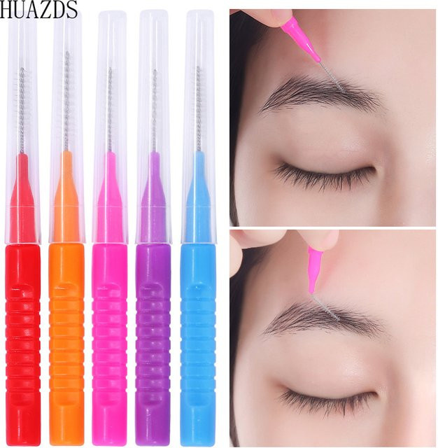 HUAZDS Augenbrauenpinsel mit gebogenem Mikro-Wimpernbürsten-Applikator, 100 Stück, Unisex - Bild 1