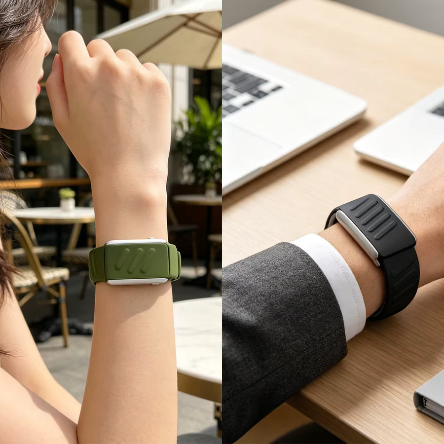 QCTOG Uhrenarmband Silikon, Bicolor, wasserdicht, Für Whoop 5.0 - Bild 5