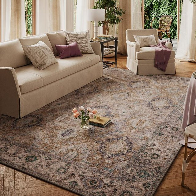 Teppich im antiken Orient-Stil aus Polyester, mehrfarbig, rutschfest und pflegeleicht, B/T: 140 x 300 cm - Bild 1