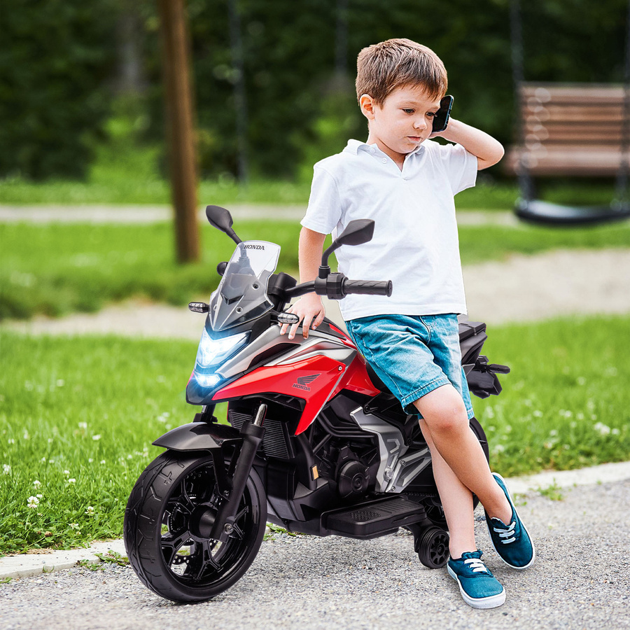 AIYAPLAY Kinder Elektro-Motorrad mit Licht und Sound, Rot, 3-6 Jahre - Bild 2