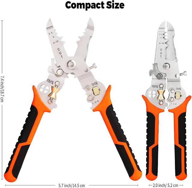 Multifunktionale 10-in-1 Abisolierzange von WOZOBUY als Kabelstripper, Crimper und Drahtschneider für deine Reparaturarbeiten - Bild 1
