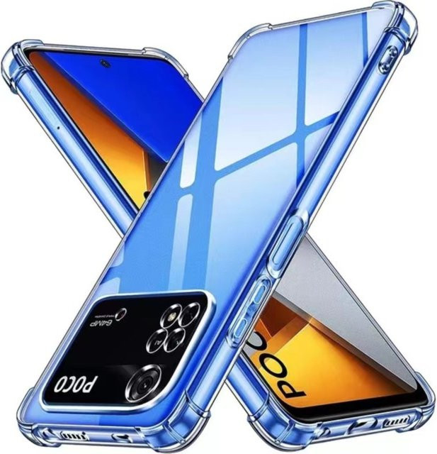 Transparente Silikon Schutzhülle mit Air-Bag Funktion für Xiaomi Poco M4 M5 M6 X3 X4 X5 X6 F3 F4 GT F5 Pro 5G C50 C51 C55 NFC kompatibel - Bild 1