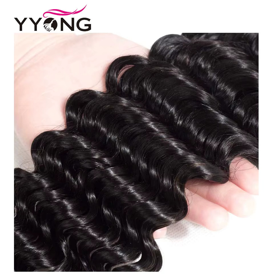Yyong Brasilia Deep Wave Spitze, 4x4 Schweizer Spitze, Remy Menschenhaar - Bild 4