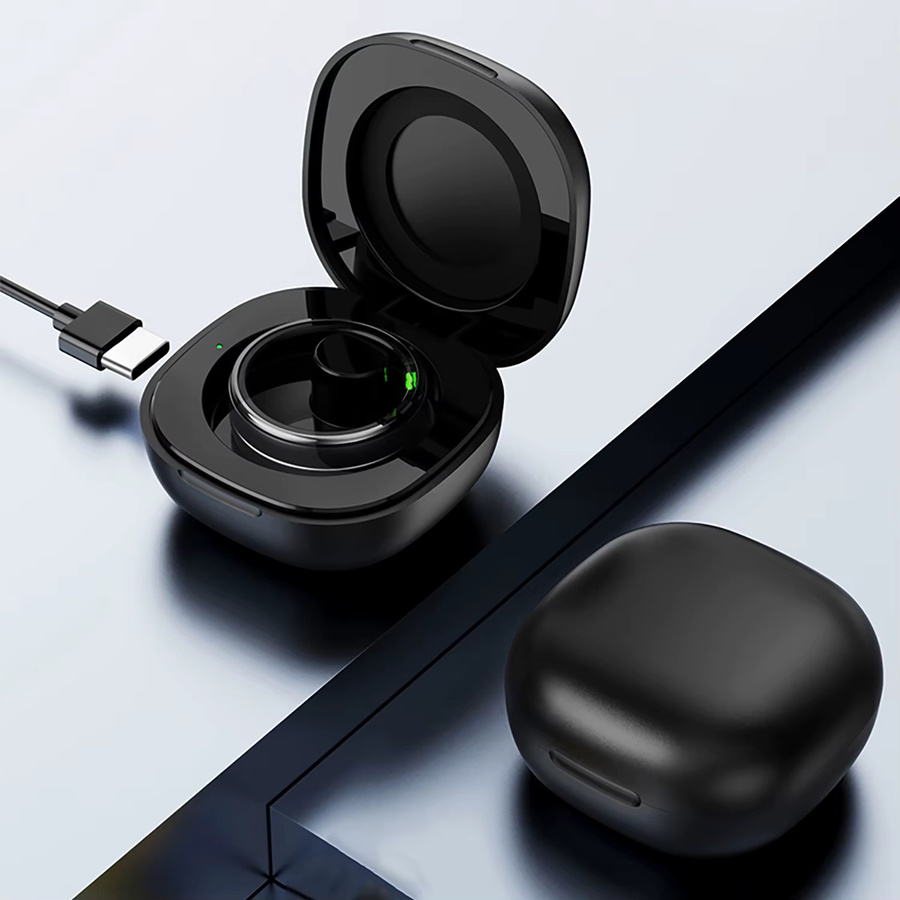 Uhoofit Ladehülle für R09 Smart Ring, tragbare Ladebox mit magnetischem Ladeanschluss für R02 R03 R04 R05 R06 R08, Schwarz - Bild 3