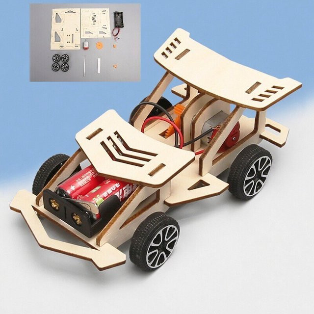 soulbao DIY elektrischer Rennwagen aus Holz, Lernspielzeug - Bild 1