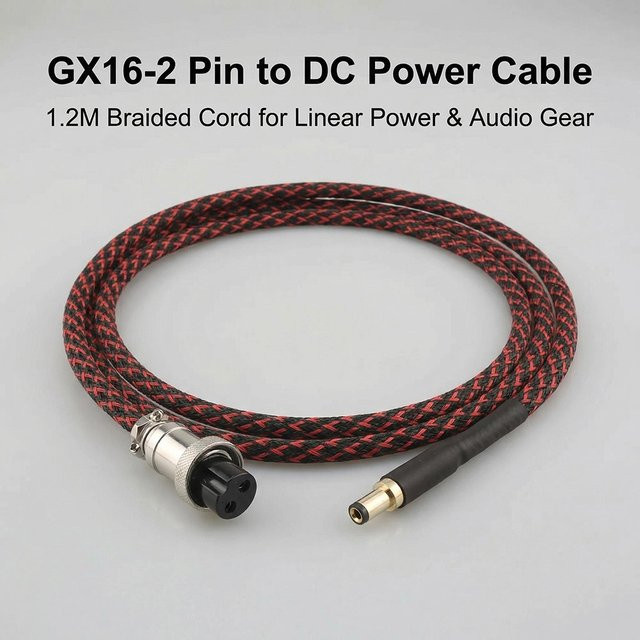 Aouyade GX16-2 Pin auf 5,5x2,5mm Reinkupferkabel für AC/DC Phono-Verstärker und Lineare Netzteile - Bild 1