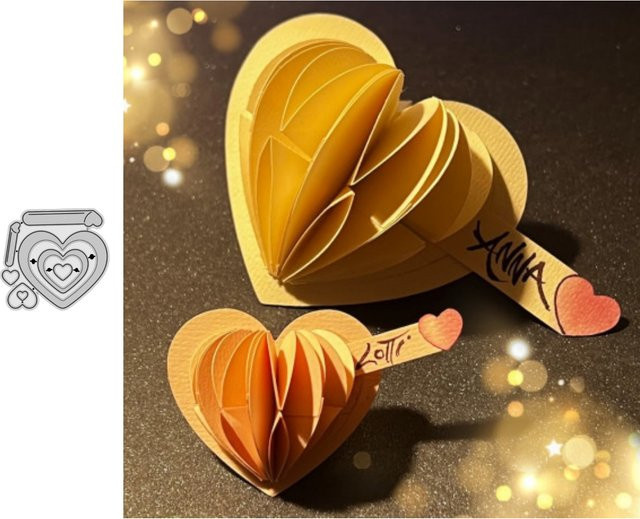 Herzförmige Metallschneideform für Scrapbooking und Bastelarbeiten - Bild 1