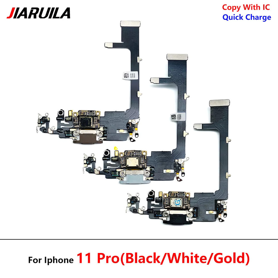 JIARUILA USB-C Schnellladegerät USB Dock Ladestation Port Board mit Mikrofon Flexkabel für iPhone 11 Pro Max in Schwarz oder Weiß - Bild 2