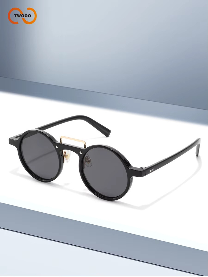 TWOOO Sonnenbrille, rund, Vollrand, schwarz, Unisex - Bild 2