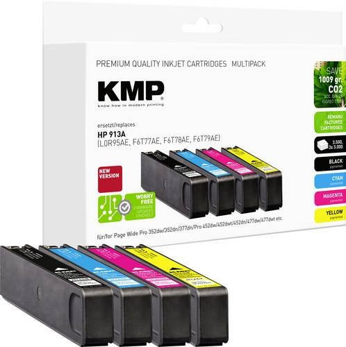KMP Druckerpatronen Set kompatibel mit HP 913A H164V 1750 4005 in Schwarz, Cyan, Magenta und Gelb - Bild 1