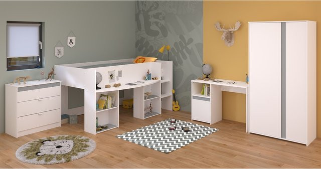 Parisot Kinderzimmer Set Pirouette 11, 4-teilig, Weiß, modern und matt - Bild 1