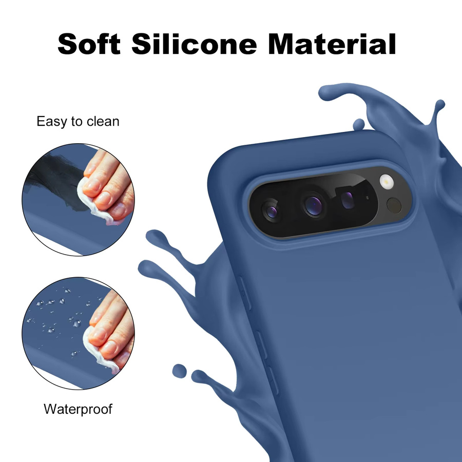 Original Flüssig-Silikon Handyhülle für Google Pixel 11 Pro XL, stoßfeste Schutzhülle in Schwarz oder Blau - Bild 3