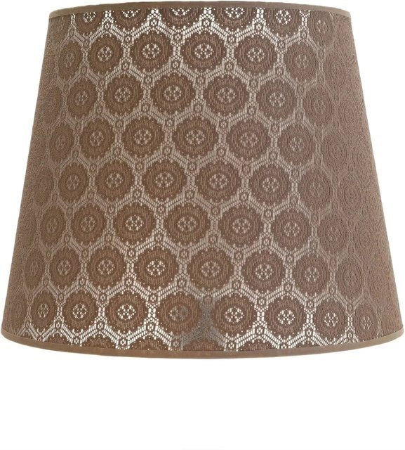 Licht-Erlebnisse Lampenschirm aus Spitzentextil für Stehlampen, konisch, E27, Durchmesser: 38 cm, Farbe: Cappuccino - Bild 1