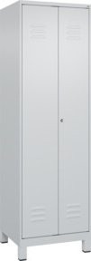 C+P Wäsche-Spind Classic PLUS mit 2 Abteilen und Zylinderschloss in Grau, H x B x T: 195 x 60 x 50 cm - Bild 1