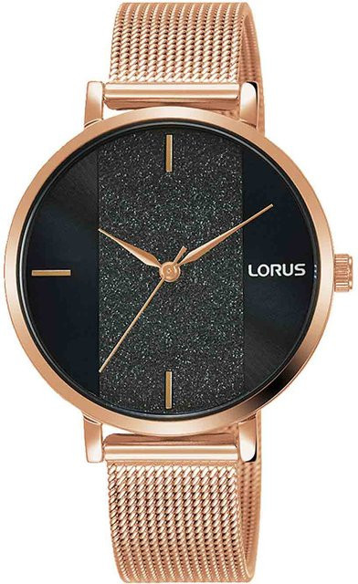 Lorus Armbanduhr, Quarz, Edelstahl, Schwarz, 34 mm, Damen - Bild 1