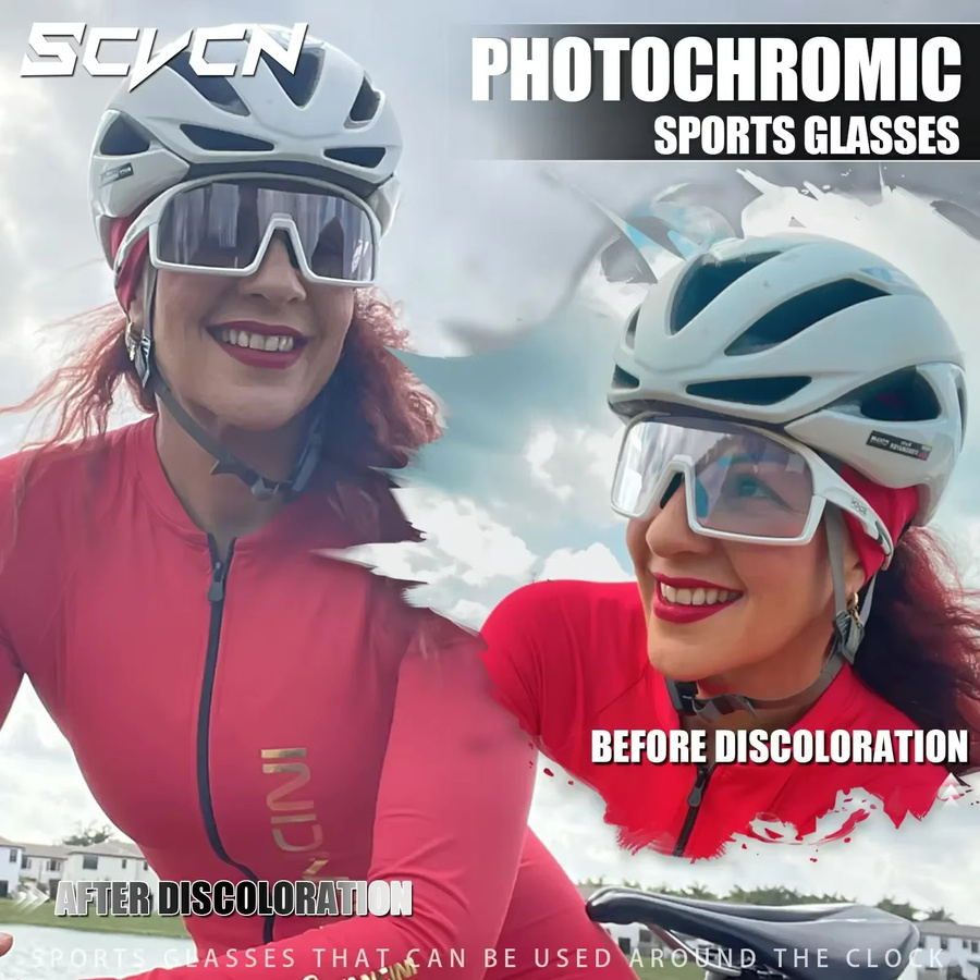 SCVCN Sportsonnenbrille, Vollrand, Kunststoff, Unisex, Photochrome - Bild 3