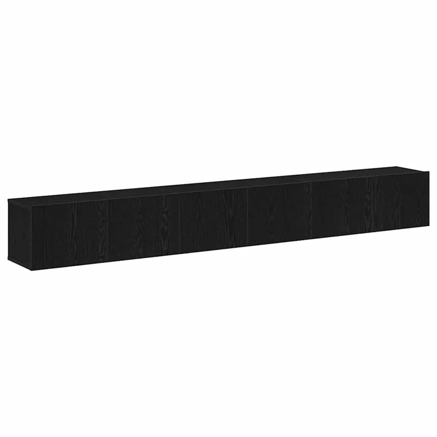 vidaXL TV-Schrank-Set 3-teilig in Schwarz und Eichen-Optik, modern und wandmontiert, B/T/H: 80 x 30 x 30 cm - Bild 2