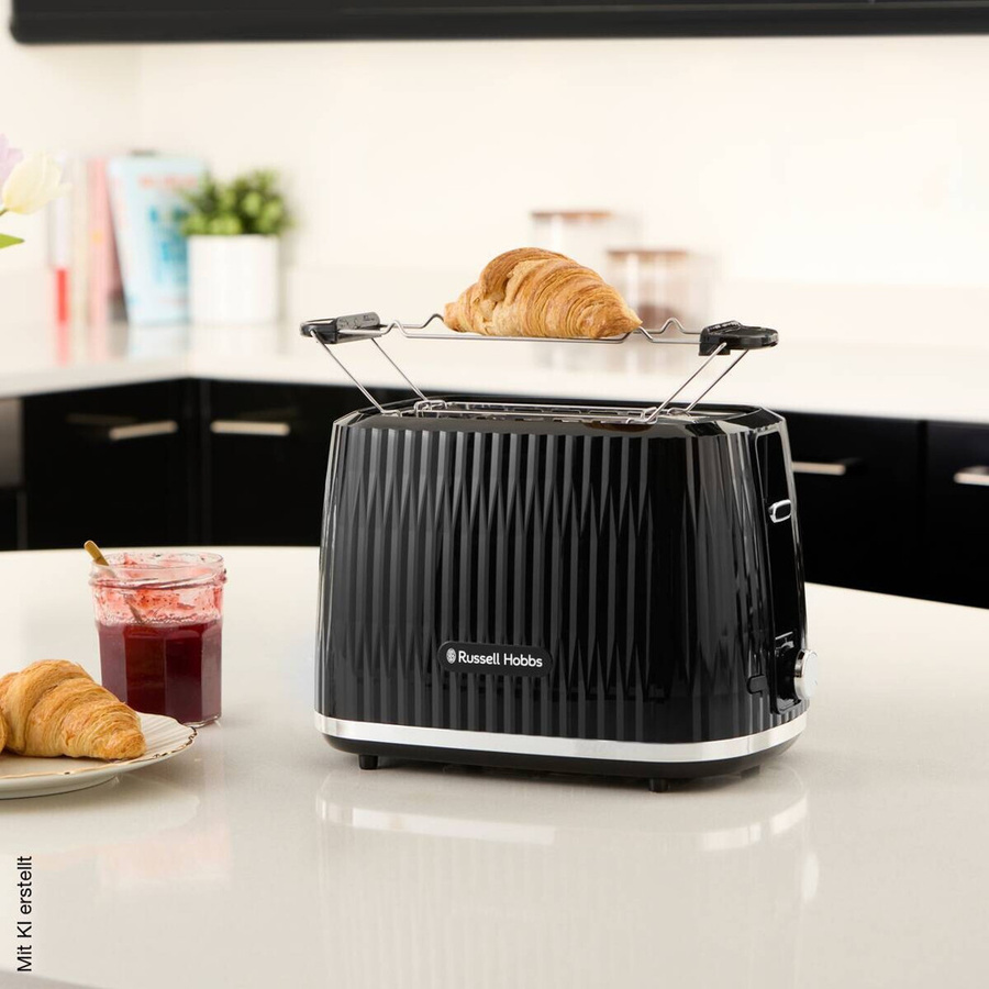 Russell Hobbs Toaster 27370-56 in Schwarz aus Kunststoff und Edelstahl, B/H/T: 17,4 x 19,1 x 27,8 cm - Bild 2
