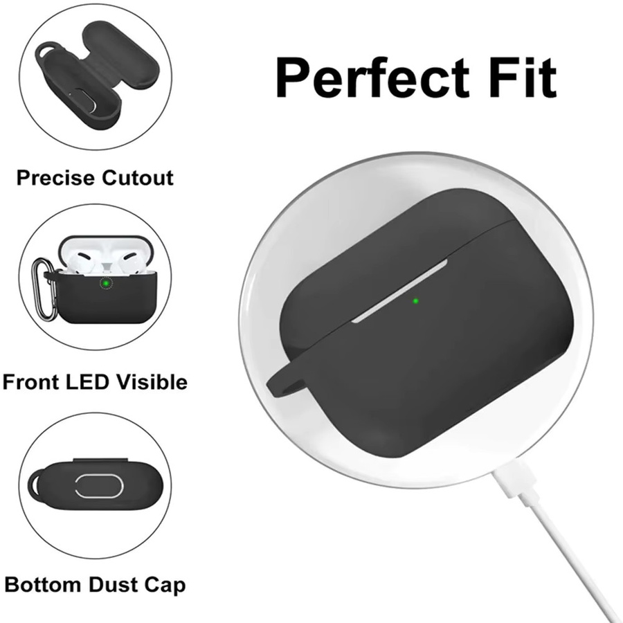 Stoßfeste Silikon Schutzhülle für Apple AirPods 3 der 3. Generation in Mehrfarbig mit Schnalle - Bild 3