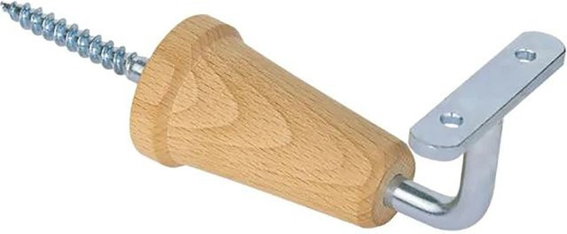 Handlaufkonsole mit Bucherosette von dieda, 2er Set, braun, Metall und Holz - Bild 1