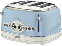 Ariete Vintage 4-Schlitz-Toaster 156 in Blau aus Edelstahl und Metall mit Kabelaufbewahrung - Bild 1