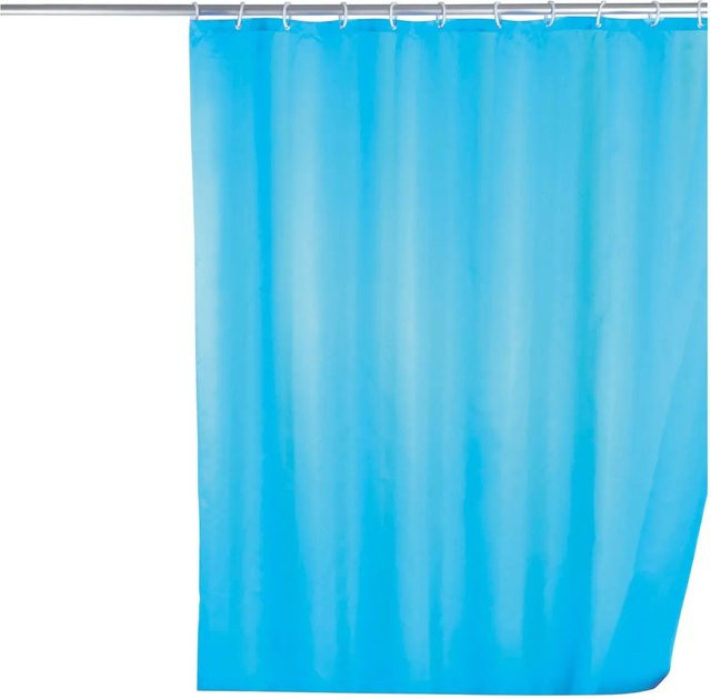 Wenko Anti-Schimmel Duschvorhang aus Polyester in Blau, B/H: 180 x 200 cm - Bild 1