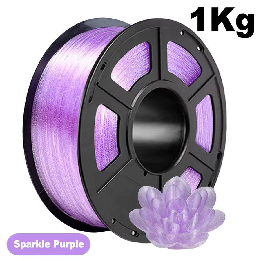 PLA Kristall-Glitzer 3D-Drucker Filament 1,75mm in Lila, Gelb, Grün oder Blau - Bild 2