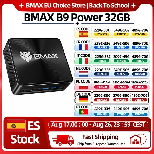 BMAX B9 Power Mini PC mit Intel Core i9-12900HK, 32GB RAM, 1TB SSD, WiFi 6 und Bluetooth in Schwarz - Bild 1