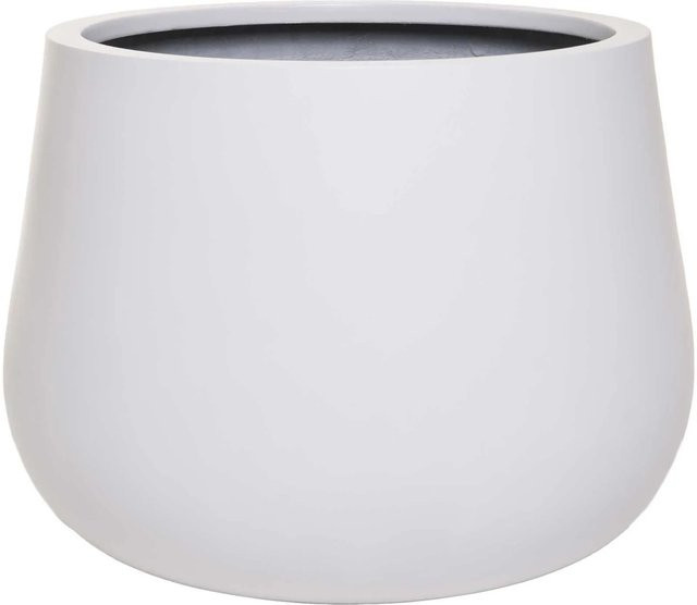 Vivanno Blumentopf Girar in Weiß aus Fiberglas, B/T/H: 49 x 49 x 37 cm - Bild 1