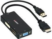 Lindy Videokonverter HDMI zu DisplayPort und VGA in Schwarz - Bild 1