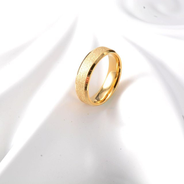YIRAN Jewelry 5 Ring Titanstahl, mattiert, vierfarbig, beige, Unisex, 12# - Bild 1