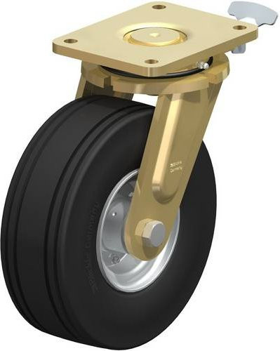 Blickle Lenkrolle LS-VLE 250K-RI4 mit Feststeller, schwarz/mehrfarbig, Rad-Durchmesser: 25 cm, Tragfähigkeit: 450 kg - Bild 1
