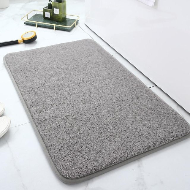 HYC5 Badezimmer- und Toiletten-Fußmatte, dunkelgrau, B/B: 40 x 60 cm, schnelltrocknend und rutschfest - Bild 1