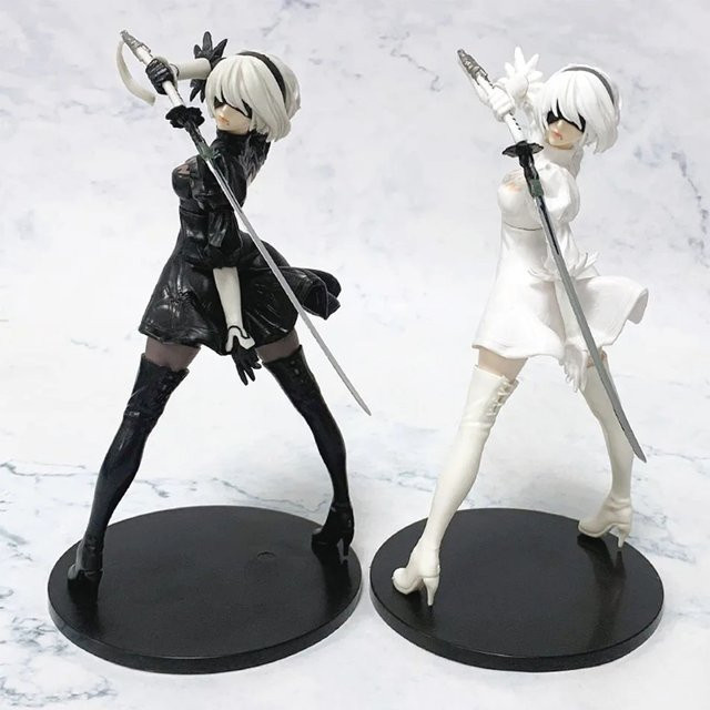 Bandai NieR:Automata Yorha 2B, Actionfigur, Schwarz-Weiß, Kunststoff - Bild 1