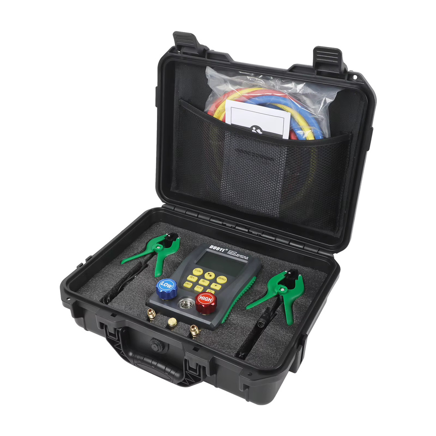 DUOYI DY517A Digitales Kältetechnik-Manometer als Vakuum-Drucktester und HVAC-Temperaturprüfgerät mit integrierter Unterstützung für 89 Kältemittel sowie Überhitzungsprüfung - Bild 2