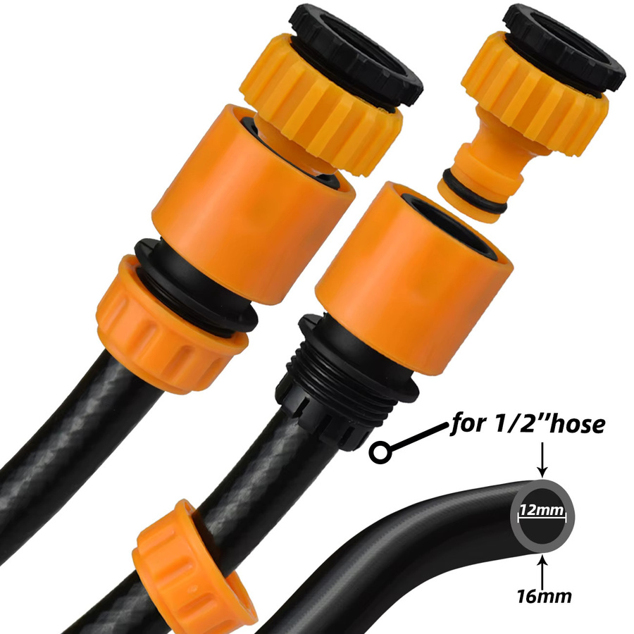 KESLA 6-teiliges Garten-Schnellschlauchverbinder-Set in Orange mit 1/2-Zoll-Ende und Doppel-Schlauchkupplungsadapter zur Reparatur von Schlauchrohren - Bild 4