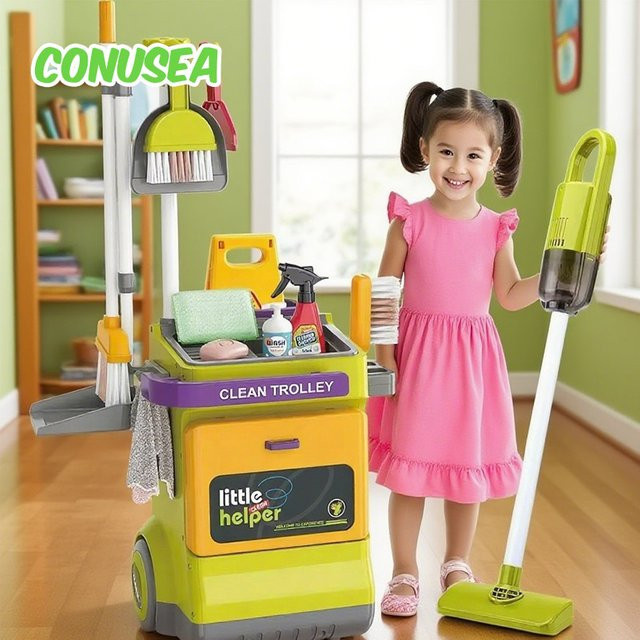 CONUSEA Housekeeping Set, Elektrischer Staubsauger, Rollenspiel-Spielzeug - Bild 1