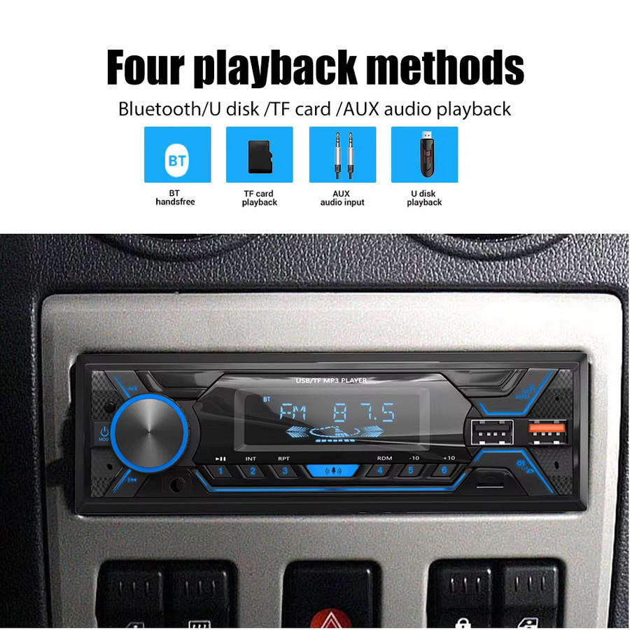 ESSGOO 1Din Autoradio Stereo mit Bluetooth, Freisprecheinrichtung und Fernbedienung in Schwarz - Bild 5