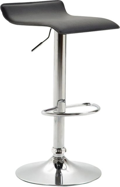 DELUKE Barhocker DERID in Schwarz aus Kunstleder mit silbernem Metallgestell, höhenverstellbar und drehbar, B/T/H: 36 x 39 x 63 cm - Bild 1