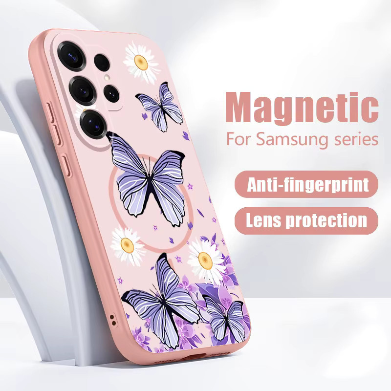Magnetische Handyhülle mit Schmetterling-Design für Samsung Galaxy S26 S25 S24 S23 S15 A55 A54 A35 A15 in Lila - Bild 3